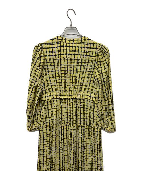 Diagram GRACE CONTINENTAL（ダイアグラム グレースコンチネンタル）Diagram GRACE CONTINENTAL (ダイアグラム グレースコンチネンタル) 長袖ワンピース イエロー×ネイビー サイズ:36の古着・服飾アイテム
