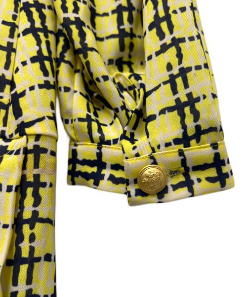 Diagram GRACE CONTINENTAL（ダイアグラム グレースコンチネンタル）Diagram GRACE CONTINENTAL (ダイアグラム グレースコンチネンタル) 長袖ワンピース イエロー×ネイビー サイズ:36の古着・服飾アイテム