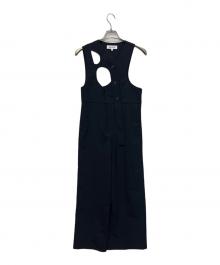 ENFOLD（エンフォルド）の古着「ASYMMETRIC OVERALLS」｜ブラック