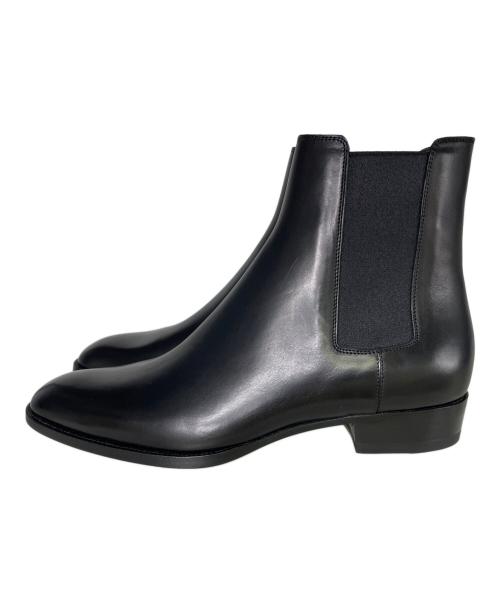 Saint Laurent Paris（サンローランパリ）Saint Laurent Paris (サンローランパリ) クラシック ワイアット サイドゴア レザー チェルシー ブーツ ブラック サイズ:43の古着・服飾アイテム
