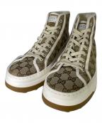 GUCCIグッチ）の古着「ハイカットスニーカー」｜ベージュ×ホワイト