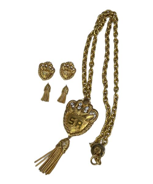 SONIA RYKIEL（ソニア リキエル）SONIA RYKIEL (ソニア リキエル) タッセル付ネックレス・イヤリングセット ゴールドの古着・服飾アイテム