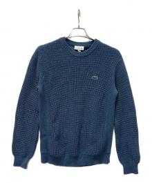 LACOSTE（ラコステ）の古着「ヘザーカラーリングワッフルニット」｜ブルー