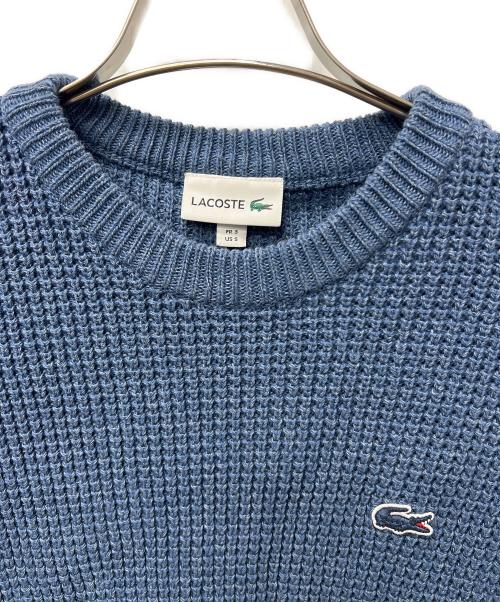LACOSTE（ラコステ）LACOSTE (ラコステ) ヘザーカラーリングワッフルニット ブルー サイズ:3の古着・服飾アイテム