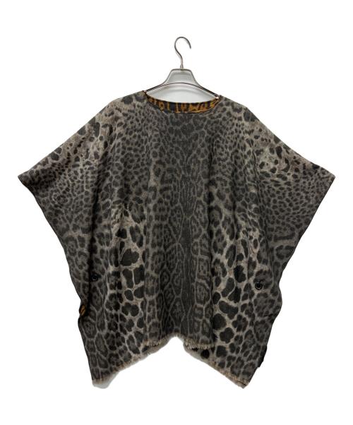 Yves Saint Laurent（イヴサンローラン）Yves Saint Laurent (イヴサンローラン) リバーシブルポンチョ ブラウン サイズ:FREEの古着・服飾アイテム