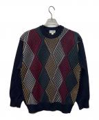 Burberry'sバーバリー）の古着「厚手ニット」｜ブラック×レッド