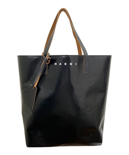 MARNI（マルニ）MARNI (マルニ) セルロースショッピングバッグ ブラウン×ブラックの古着・服飾アイテム