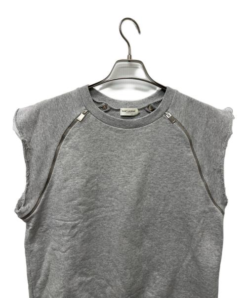 Saint Laurent Paris（サンローランパリ）Saint Laurent Paris (サンローランパリ) ジップベスト グレー サイズ:Ｌの古着・服飾アイテム