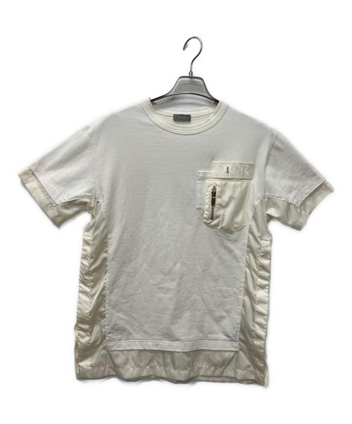 Dior（ディオール）Dior (ディオール) sacai (サカイ) オーバーサイズドッキングTシャツ ホワイト サイズ:Sの古着・服飾アイテム
