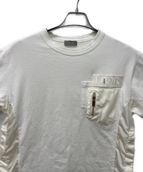 Dior（ディオール）Dior (ディオール) sacai (サカイ) オーバーサイズドッキングTシャツ ホワイト サイズ:Sの古着・服飾アイテム