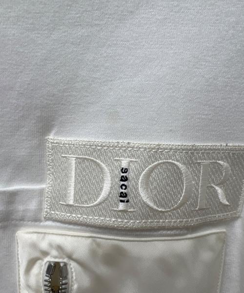 Dior（ディオール）Dior (ディオール) sacai (サカイ) オーバーサイズドッキングTシャツ ホワイト サイズ:Sの古着・服飾アイテム