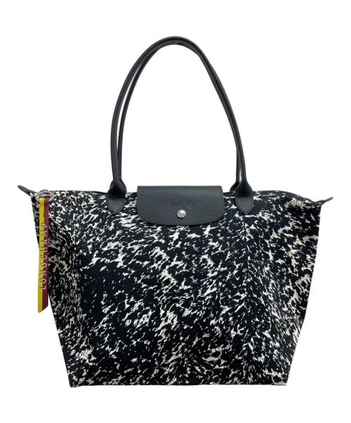 LONGCHAMP（ロンシャン）LONGCHAMP (ロンシャン) トートバッグ ホワイト×ブラックの古着・服飾アイテム