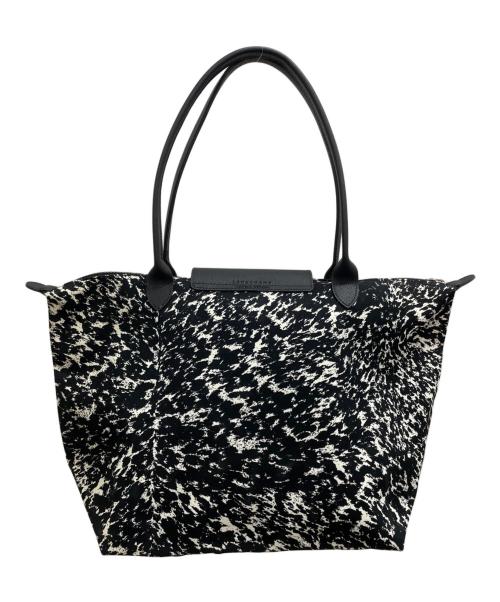 LONGCHAMP（ロンシャン）LONGCHAMP (ロンシャン) トートバッグ ホワイト×ブラックの古着・服飾アイテム