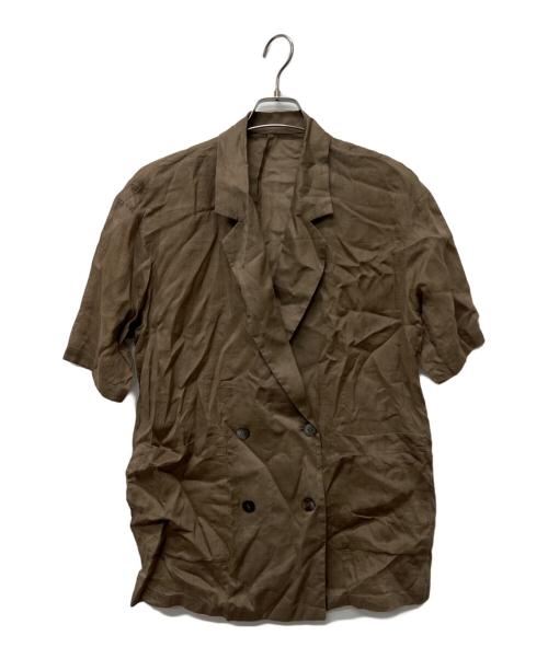 RIVE DROITE（リヴドロワ）RIVE DROITE (リヴドロワ) ラミーハーフスリーブジャケット ブラウン サイズ:FREEの古着・服飾アイテム