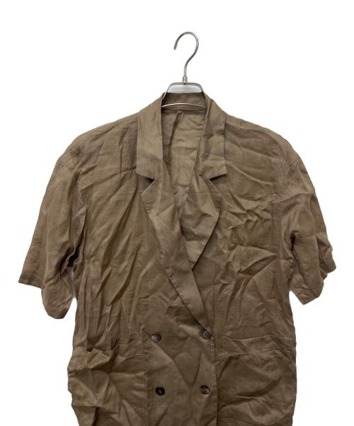 RIVE DROITE（リヴドロワ）RIVE DROITE (リヴドロワ) ラミーハーフスリーブジャケット ブラウン サイズ:FREEの古着・服飾アイテム