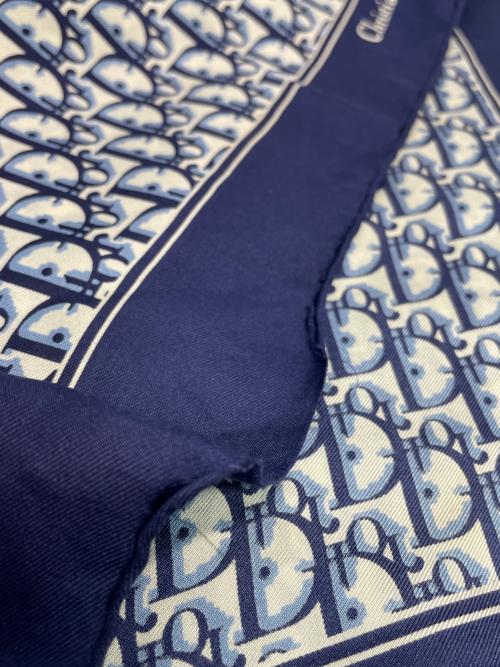 Christian Dior（クリスチャン ディオール）Christian Dior (クリスチャン ディオール) スカーフ ホワイト×ネイビーの古着・服飾アイテム