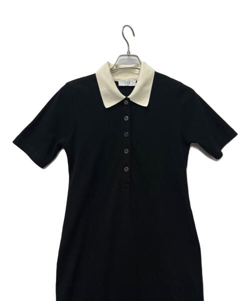 Adam et Rope（アダム エ ロペ）Adam et Rope (アダム エ ロペ) 半袖ワンピース ブラック×ホワイト サイズ:Mの古着・服飾アイテム