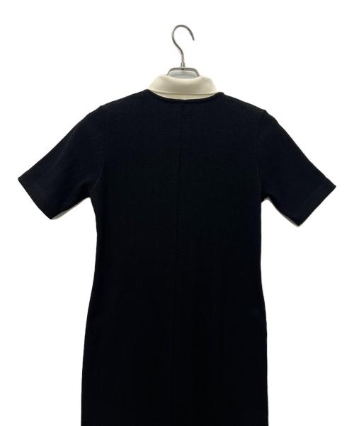 Adam et Rope（アダム エ ロペ）Adam et Rope (アダム エ ロペ) 半袖ワンピース ブラック×ホワイト サイズ:Mの古着・服飾アイテム