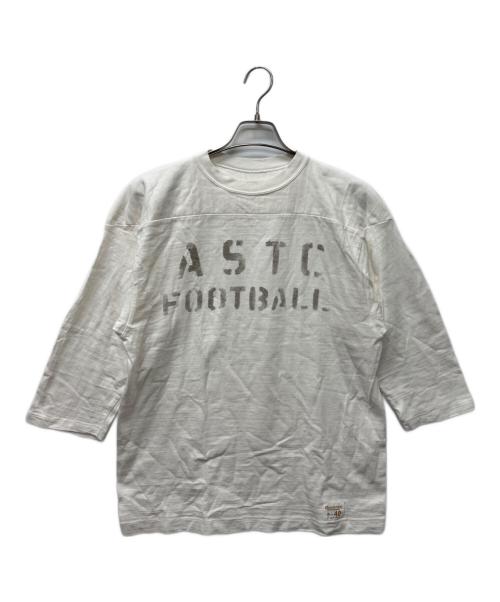 WAREHOUSE&Co.（ウェアハウス）WAREHOUSE&Co. (ウェアハウス) 7分袖フットボールTシャツ ASTC ホワイト サイズ:40の古着・服飾アイテム