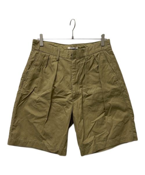 AURALEE（オーラリー）AURALEE (オーラリー) WASHED FINX LIGHT CHINO WIDE SHORTS オリーブ サイズ:4の古着・服飾アイテム