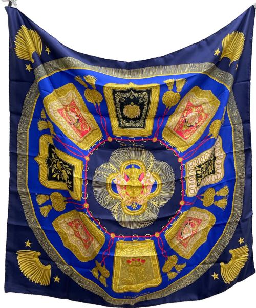 HERMES（エルメス）HERMES (エルメス) シルクスカーフ ブルーの古着・服飾アイテム