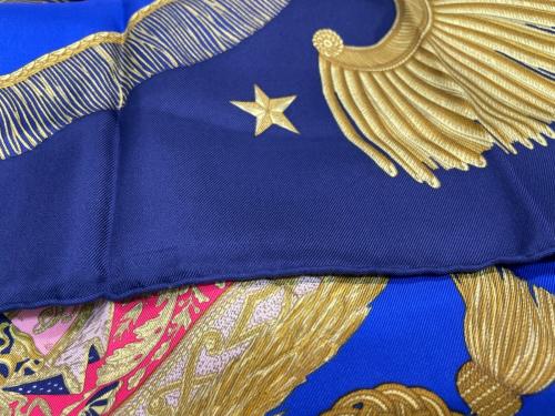 HERMES（エルメス）HERMES (エルメス) シルクスカーフ ブルーの古着・服飾アイテム