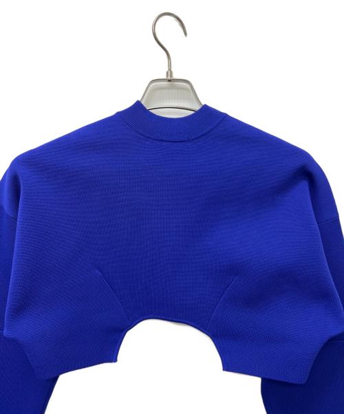 UN3D.（アンスリード）UN3D. (アンスリード) ショートニットブルゾン ブルー サイズ:３８の古着・服飾アイテム