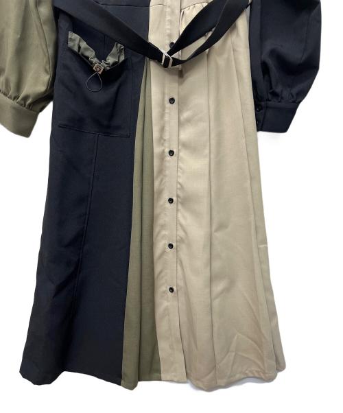 UNITED TOKYO（ユナイテッドトーキョー）UNITED TOKYO (ユナイテッドトーキョー) 長袖ワンピース ブラック×グリーン サイズ:１の古着・服飾アイテム