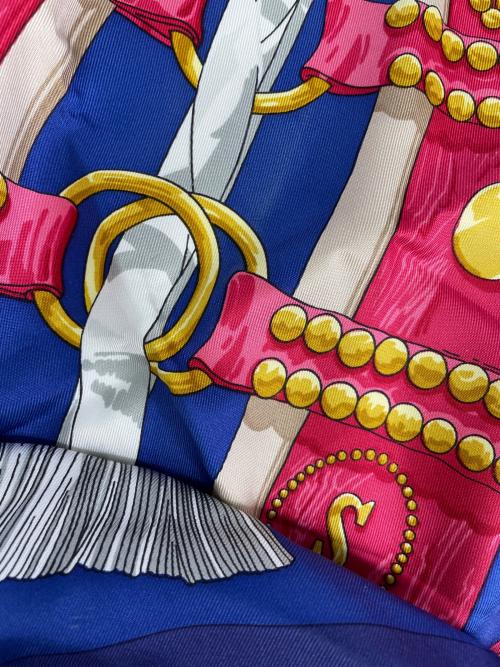 HERMES（エルメス）HERMES (エルメス) シルクスカーフ ネイビーの古着・服飾アイテム