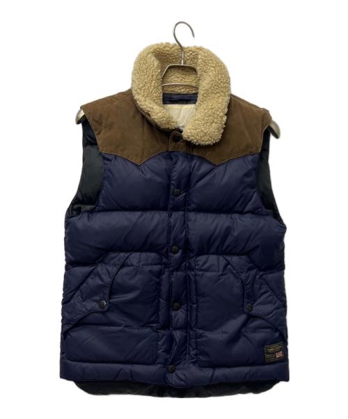 Denim & Supply Ralph Lauren（デニム＆サプライ ラルフローレン）Denim & Supply Ralph Lauren (デニム＆サプライ ラルフローレン) ダウンベスト ネイビー×ブラウン サイズ:Ｓの古着・服飾アイテム