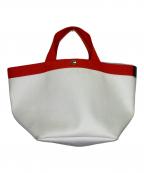 Herve Chapelierエルベシャプリエ）の古着「舟形トートバッグ」｜ホワイト×オレンジ