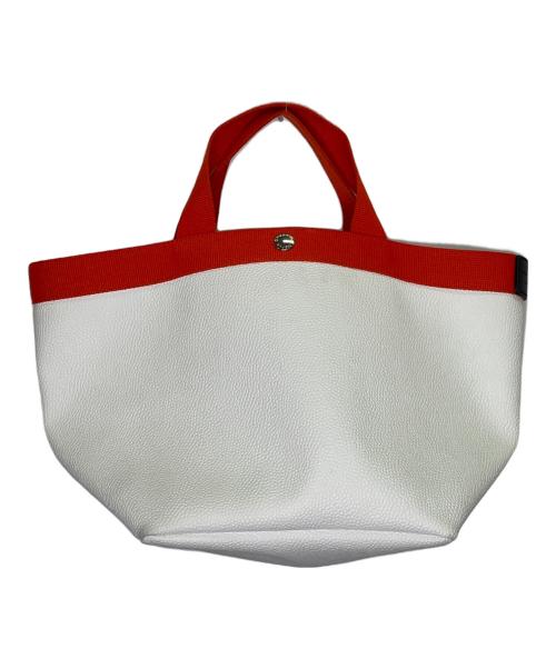 Herve Chapelier（エルベシャプリエ）Herve Chapelier (エルベシャプリエ) 舟形トートバッグ ホワイト×オレンジ サイズ:Mの古着・服飾アイテム