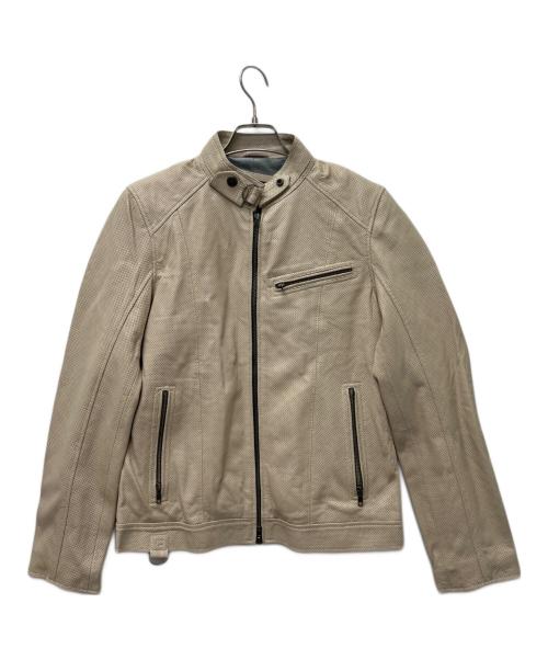 Liugoo Leathers（リューグーレザーズ）Liugoo Leathers (リューグーレザーズ) レザージャケット ベージュ サイズ:Ｍの古着・服飾アイテム