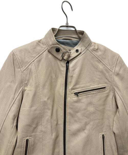 Liugoo Leathers（リューグーレザーズ）Liugoo Leathers (リューグーレザーズ) レザージャケット ベージュ サイズ:Ｍの古着・服飾アイテム