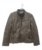 Liugoo Leathersリューグーレザーズ）の古着「レザージャケット」｜ベージュ