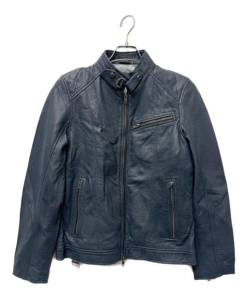Liugoo Leathers（リューグーレザーズ）Liugoo Leathers (リューグーレザーズ) レザージャケット ブルー サイズ:Ｍの古着・服飾アイテム