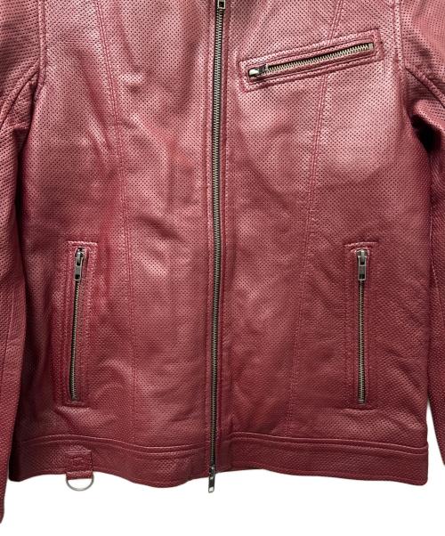 Liugoo Leathers（リューグーレザーズ）Liugoo Leathers (リューグーレザーズ) レザージャケット レッド サイズ:Ｍの古着・服飾アイテム