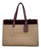 COACHコーチ）の古着「2WAYバッグ」｜ベージュ×レッド