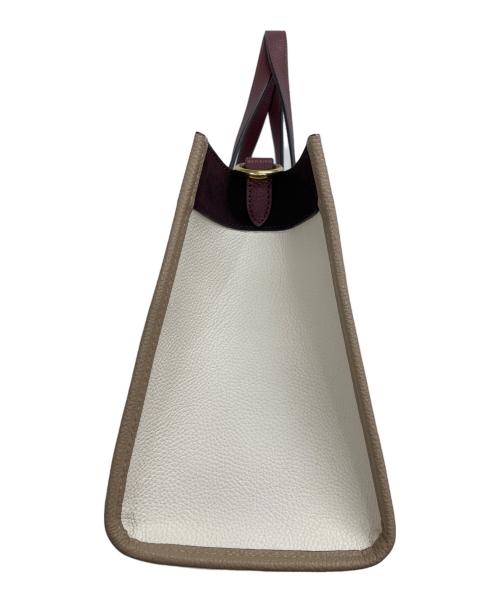 COACH（コーチ）COACH (コーチ) 2WAYバッグ ベージュ×レッドの古着・服飾アイテム