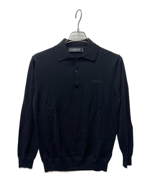 VERSACE（ヴェルサーチェ）VERSACE (ヴェルサーチェ) 薄手ニット ブラック サイズ:４６の古着・服飾アイテム