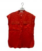 IENAイエナ）の古着「ノースリーブラミーシャツ」｜オレンジ