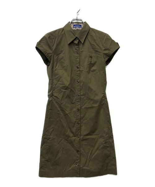 BURBERRY BLUE LABEL（バーバリー ブルー レーベル）BURBERRY BLUE LABEL (バーバリー ブルー レーベル) 半袖ワンピース カーキ サイズ:３８の古着・服飾アイテム