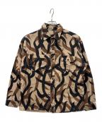 ASATアサット）の古着「長袖シャツ」｜ベージュ×ブラック