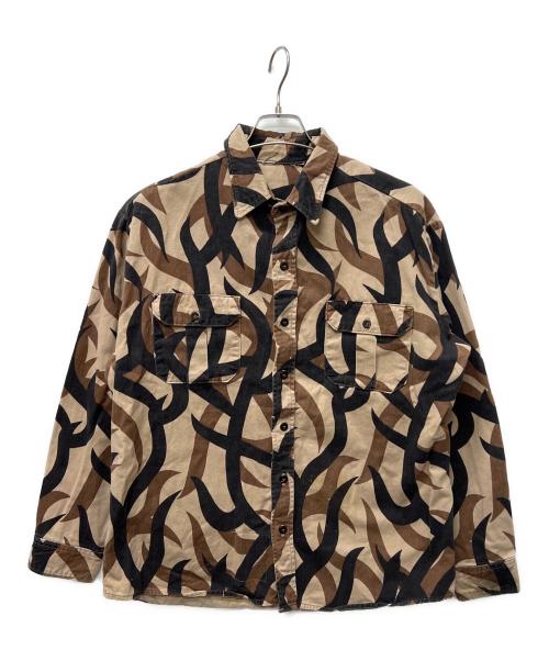 ASAT（アサット）ASAT (アサット) 長袖シャツ ベージュ×ブラック サイズ:不明の古着・服飾アイテム