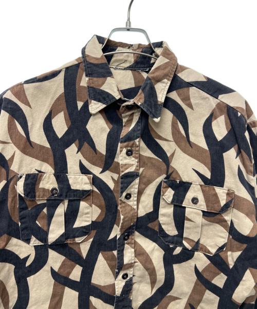 ASAT（アサット）ASAT (アサット) 長袖シャツ ベージュ×ブラック サイズ:不明の古着・服飾アイテム