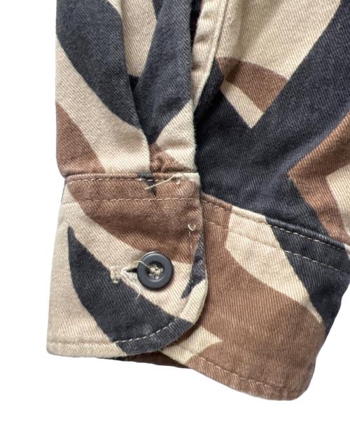 ASAT（アサット）ASAT (アサット) 長袖シャツ ベージュ×ブラック サイズ:不明の古着・服飾アイテム