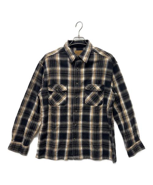 ST JOHN'S BAY（セントジョンズベイ）ST JOHN'S BAY (セントジョンズベイ) 長袖シャツ ブラック×ベージュ サイズ:Ｌの古着・服飾アイテム