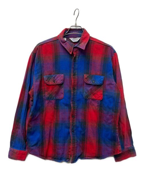FIVE BROTHER（ファイブブラザー）FIVE BROTHER (ファイブブラザー) 長袖シャツ レッド×ブルー サイズ:ＸＬの古着・服飾アイテム