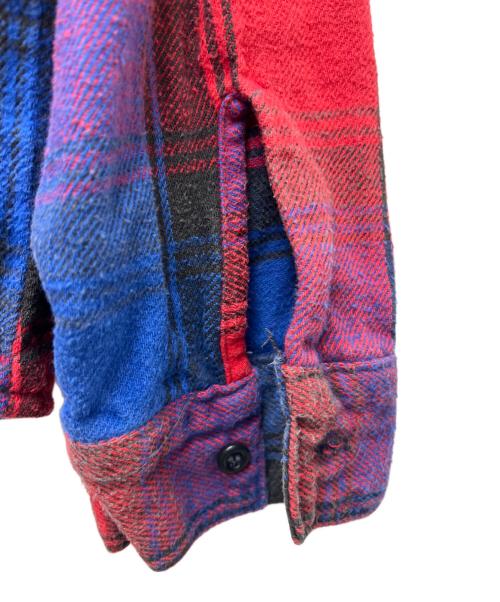 FIVE BROTHER（ファイブブラザー）FIVE BROTHER (ファイブブラザー) 長袖シャツ レッド×ブルー サイズ:ＸＬの古着・服飾アイテム