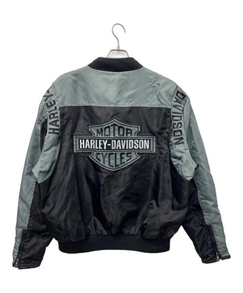 HARLEY-DAVIDSON（ハーレーダビッドソン）HARLEY-DAVIDSON (ハーレーダビッドソン) ナイロンジャケット グレー×ブラック サイズ:不明の古着・服飾アイテム